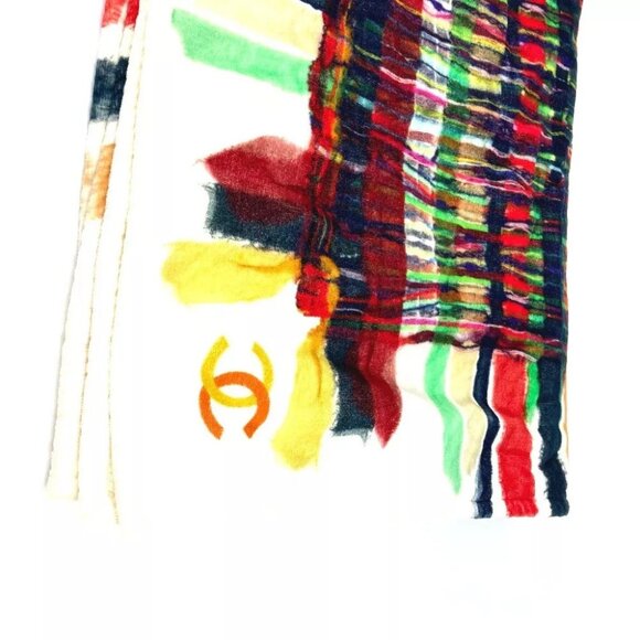 Auth CHANEL 16C Overall handle Bath towel interior throw blanket beach towel - Picture 7 of 10